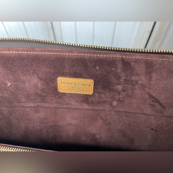 Vintage Aspinal of London Brown Leather Document File Folder Full Zip - Picture 4 of 11